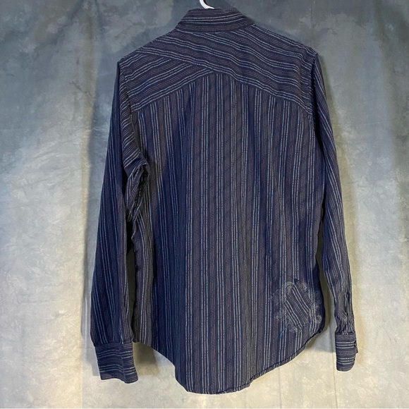 Billabong Slim Fit Shirt Men's Medium Blue Striped Long Sleeve Button-Down - Picture 2 of 9